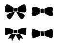 Set bow tie or neck tie simple icons isolated. Elegant silk neck bow. Vip event accessory Ã¢â¬â vector